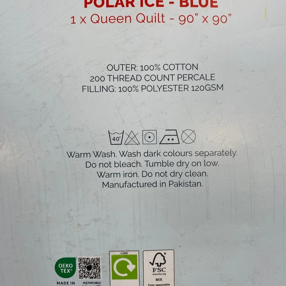 Cath Kidston Polar Ice Quilt Queen Blue Polar Bear Penguin Cotton Percale Winter